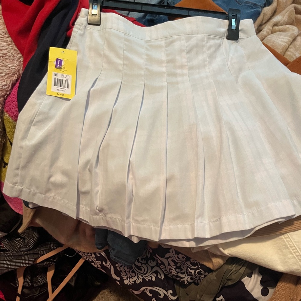 White mini skirt